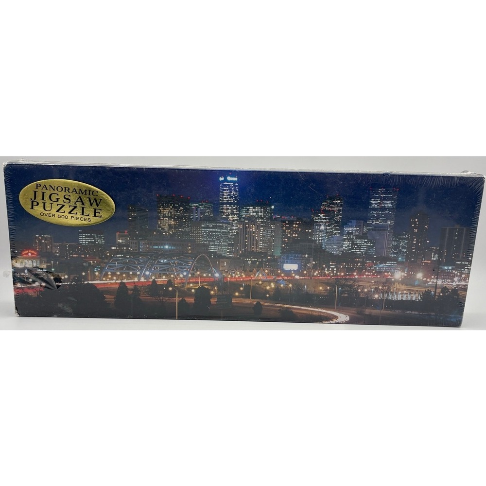 Denver Colorado Skyline Panoramic Jigsaw Puzzle 500+ Pieces Sealed City Night‎